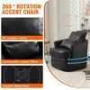 MOONMISS 360 Degree Swivel Barrel Chair,Comfy PU leather Round Accent Sofa Chair,Leisure Arm Chair for Nursery,Hotel,Bedroom,Office - 4 of 4