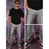 INSPIRE CHIC Men's Metallic Club Shiny Disco Sequin Pants - 4 of 4