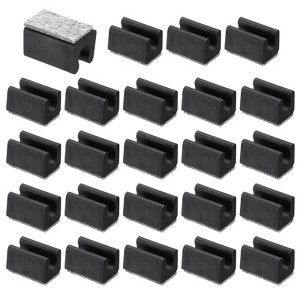 Unique Bargains No Noise Rectangle Furniture Chair Leg Cover with Felt Pad 24 Pcs - 1 of 4