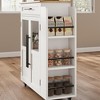 Rolling Wooden Kitchen Island with Drawer, Kitchen Cart with Storage Cabinet on Wheels, Thicker Wooden Top Trolley Island with 3 Spice Rack - 3 of 4