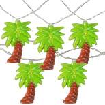Northlight 10ct Battery Operated Palm Tree Summer LED String Lights Warm White - 4.5' Clear Wire