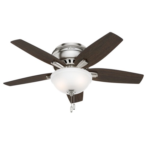 42 Newsome Brushed Nickel Ceiling Fan With Light Hunter Fan