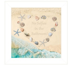 No Selfies in the Bathroom ¨C Sea by Trendy Decor 4U, Ready to Hang Framed Print, White Frame - 1 of 1