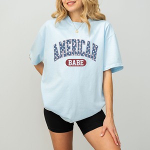 Simply Sage Market Varsity American Babe Garment Dyed Tee - 1 of 4