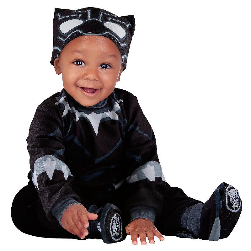 Jazwares Infant Boys' Black Panther Costume - Size 6-12 Months - Black, 1 of 2