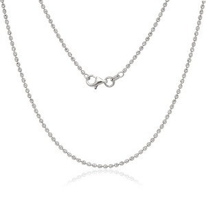 Links of Italy Sterling Silver 1.8mm Diamond Cut Moon Bead Chain - Rhodium Plated - Available Sizes: 16  , 18  , 20  , 24  , 30  Inches - 1 of 2