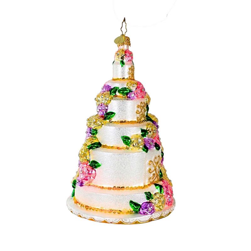 Christopher Radko Company 6.75 In Six-Tier Celebration Wedding Cake Ornament Christmas Tree Ornaments, 3 of 4