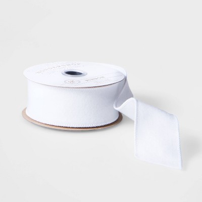 1.5" Felt Fabric Ribbon White 12ft - Wondershop™