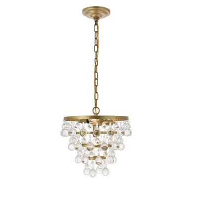 Elegant Brass and Glass 3-Light Pendant Lamp