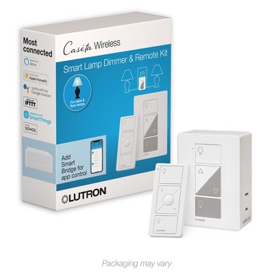 Lutron Caseta Smart Home Plug-in Lamp Dimmer Switch and Pico Remote Kit, Works with Alexa, Apple HomeKit, and The Google Assistant | P-PKG1P-WH | White