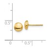 Black Bow Jewelry 5mm Polished Half Ball Post Earrings in 14k Yellow Gold - 4 of 4
