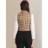 INSPIRE CHIC Women's Plaid Vintage Notched Lapel Collar Single Breasted Waistcoat Vest - 4 of 4