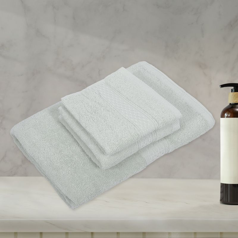 Unique Bargains Soft Absorbent Cotton Bath Towel for Bathroom kitchen Shower Towel 3 Pcs, 2 of 7