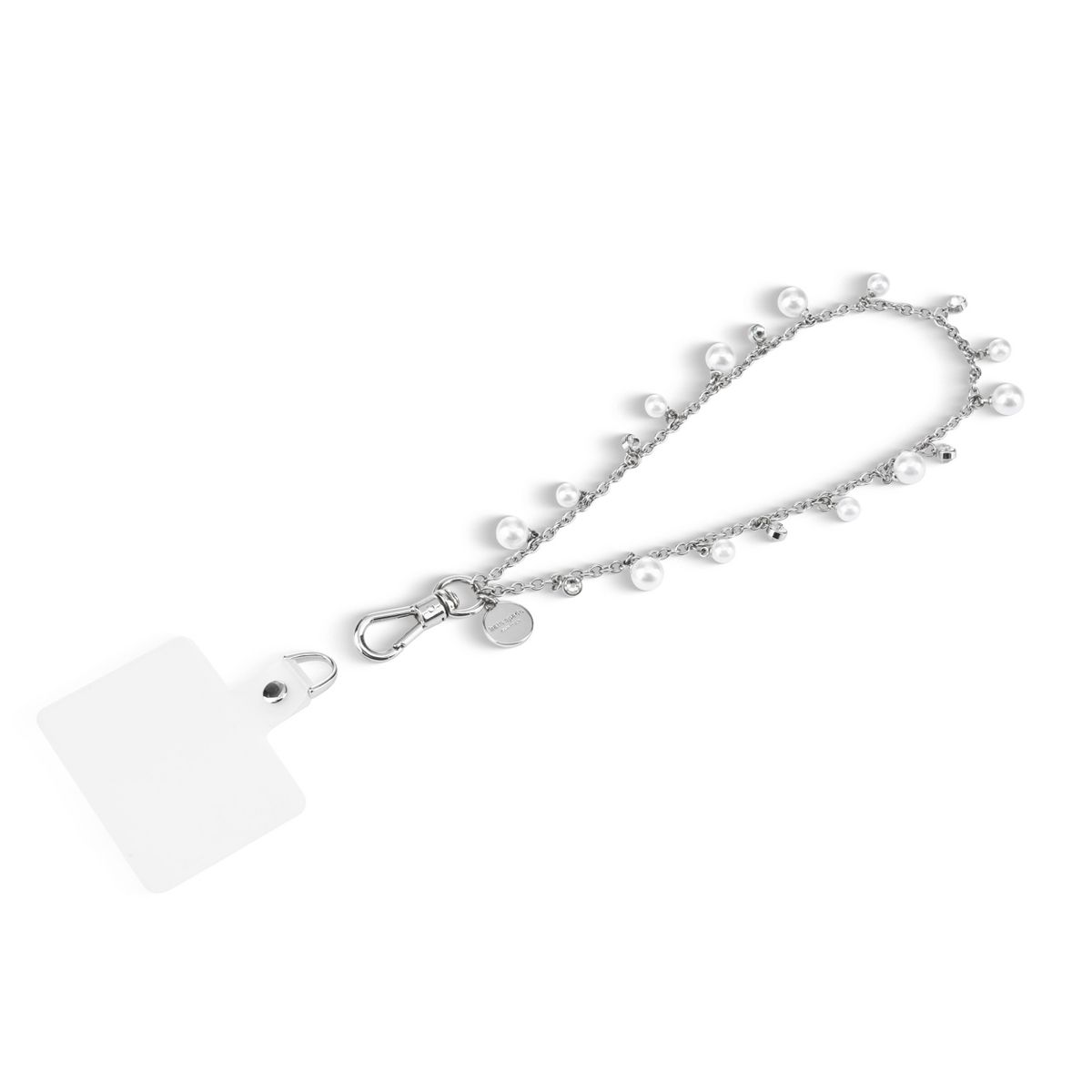 Kate Spade Anchor Card Cell Phone Charm - Silver Faux Pearl
