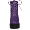 Allegra K Women's Platform Chunky High Heel Lace Up Combat Boots - 2 of 4