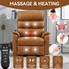 Electric Power Lift Recliner Armchair with Heat and Massage, Dual Motor Faux Leather Reclining Chairs with Infinite Position - Cuddlewood - 2 of 4