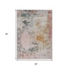 HomeRoots 5' X 8' Pink Charcoal And Copper Abstract Washable Indoor Outdoor Area Rug - 3 of 4