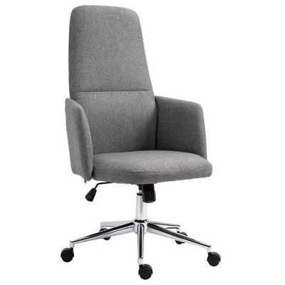Vinsetto SOHO Style High-Back Office Chair Breathable Fabric Computer Home Rocking with Wheels - Grey