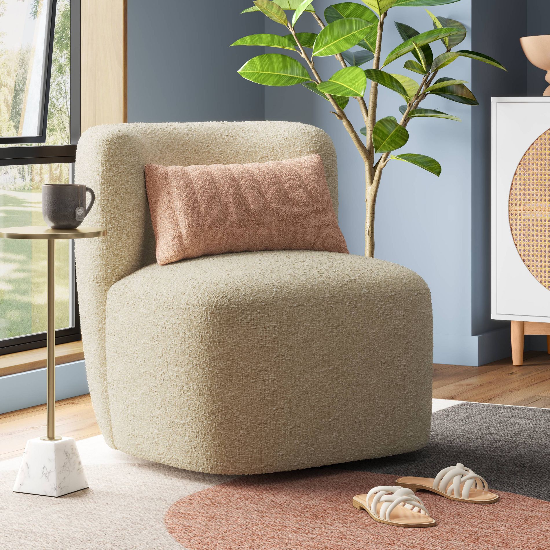 Neko Swivel Chair in Milano Buff - Threshold™