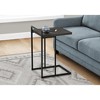 Vynxaria Contemporary C-Shaped Accent Table, Black Laminate, Black Metal, 16" L x 18.25" W x 26.5" H - 2 of 4