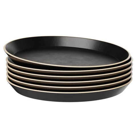 Black Round Microwave Safe Plate