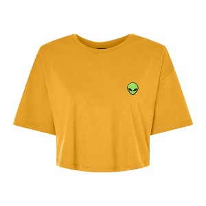 Dalix Alien Embroidered Cotton Relaxed Fit Flowy Short Sleeve Crewneck Tee Shirt Womens - 1 of 4