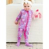 RuffleButts SoftSnooze Baby Girls Ruffle One Piece Footie Pajama - 3 of 4