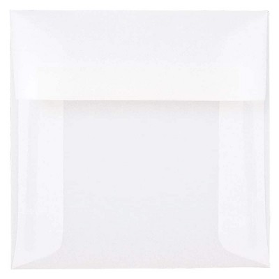 JAM Paper 5 x 5 Square Translucent Vellum Invitation Envelopes Clear 31032I