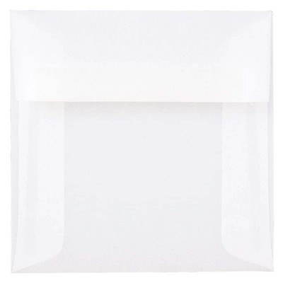 JAM Paper 5 x 5 Square Translucent Vellum Invitation Envelopes Clear 31032I