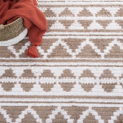 Taupe and Ivory 8' x 10' Flat Woven Synthetic Area Rug