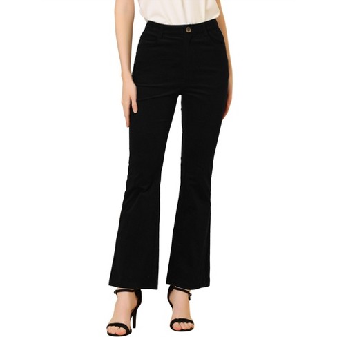 Allegra K Women's Business Elegant High Waist Stretch Flare Pants Work  Trousers Black X-Small