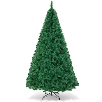 Costway 5/6/7/8 FT Artificial Christmas Tree Unlit Christmas Tree with 350/650/950/1138 Branch Tips Foldable Metal Stand