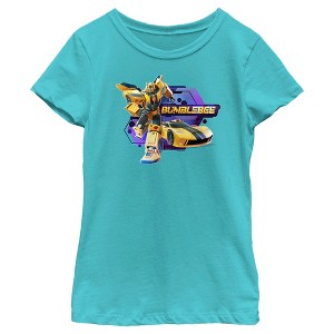 Girl's Transformers: EarthSpark Bumblebee Badge T-Shirt - 1 of 4