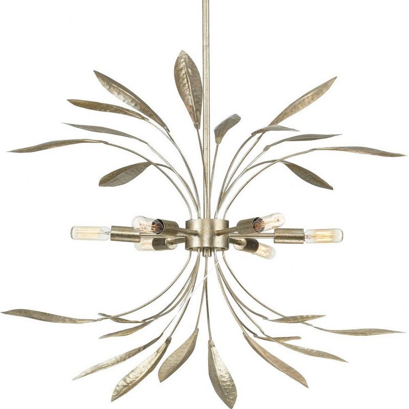 Progress Lighting Mariposa 6-Light Hanging Pendant, Steel, Gilded Silver, Contemporary, Antique Gold Finish, 1 of 3