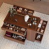 Closet Island with 6 Drawers, Dresser with Glass Display Top & Open Shelves, Jewelry Storage Vanity Island Display Cabinet - ModernLuxe - 2 of 4