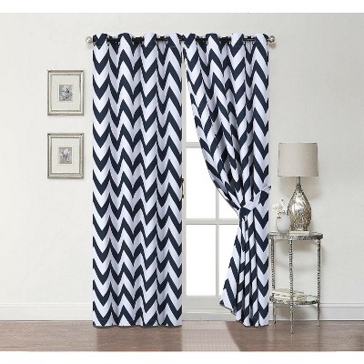 Kate Aurora 2 Pack Room Darkening Juvi Chevron Grommet Top Window ...