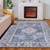 Washable Vintage Printed Rug Non Slip Low Pile Rug Soft Throw Floor Cover Foldable Indoor Carpet for Living Room Bedroom Playroom - 2 of 4