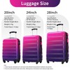 KWPZQEB Gradient Color Expandable Luggage Sets of 3, Lightweight Travel Luggage with Wheels & TSA Lock, Carry-On & Large Checked Luggage, 20"/24"/28" - 2 of 4