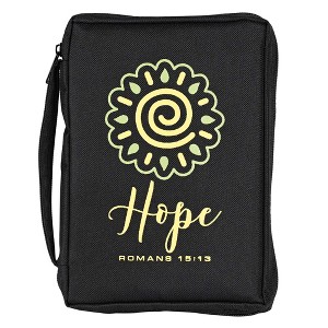 Dicksons Flower Hope Romans 15:13, Black/Yellow 9.5 x 6.75 Inch Polyester Zipper Bible Case Cover - 1 of 3