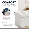 Ornavo Home Set of 2 Collapsible Rectangle Small Storage Ottoman - 12" x 16" x 12" - 4 of 4