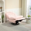 360° Swivel Recliner Adjustable Chair Chenille Swivel Reclining Glider Single Chaise Lounge Sofa Chair With Black Metal Round Base-Cuddlewood - 3 of 4