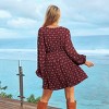 Women's Cranberry Plunging Neck Long Sleeve Mini Dress - Cupshe - 4 of 4