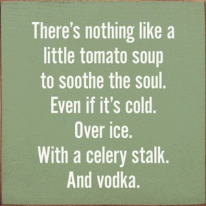 Slickblue Cold Tomato Soup with Vodka Sign – Humorous 7x7 Wood Wall Decor for Kitchen or Bar, Multiple Color Options - 1 of 3