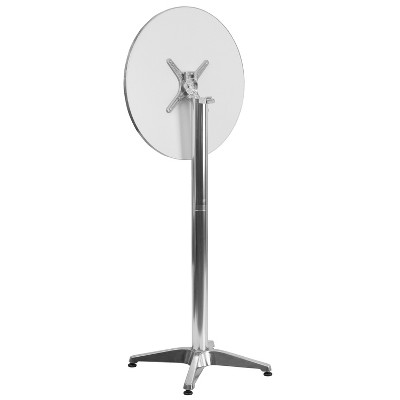 Mellie 23.25" Round Silver Aluminum Indoor-Outdoor Bar Table