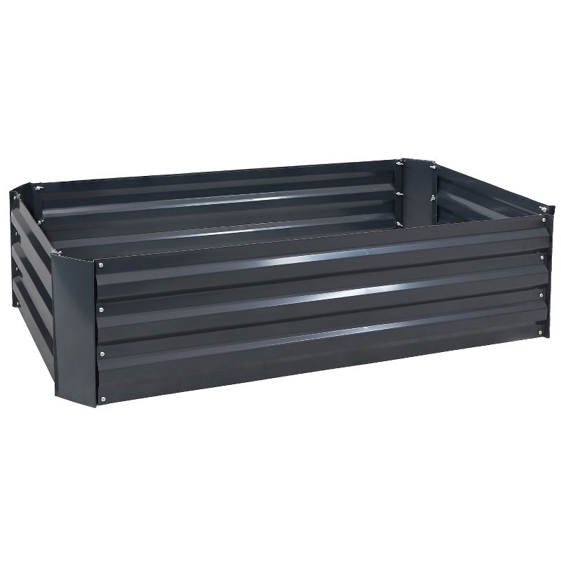 Sunnydaze Raised Corrugated Galvanized Steel Rectangle Garden Bed for Plants, Vegetables, and Flowers - 48" L x 11.75" H, 5 of 11