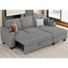 Belffin Compact Sleeper Sectional - Chenille Modular Sofa with Pull-Out Bed & Hidden Storage - 4 of 4
