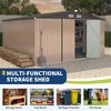 12x12 FT Commercial-Grade Metal Storage Shed - Extra Large Galvanized Steel Building with Lockable Doors & Air Vents - 3 of 4