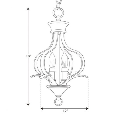 Antique Bronze 18-Inch Glass Foyer Light