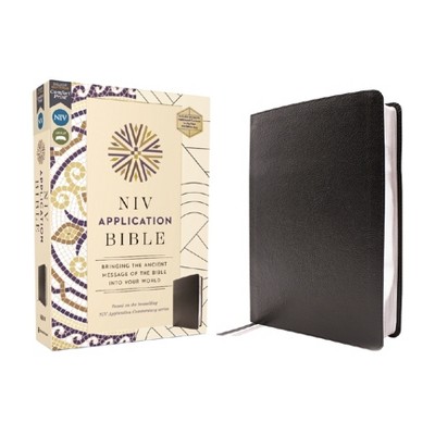 NIV Application Bible, European Bonded Leather, Black, Red Letter, Comfort Print - (NIV Application Commentary Resources) by  Zondervan