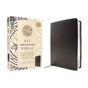 NIV Application Bible, European Bonded Leather, Black, Red Letter, Comfort Print - (NIV Application Commentary Resources) by  Zondervan - 1 of 1